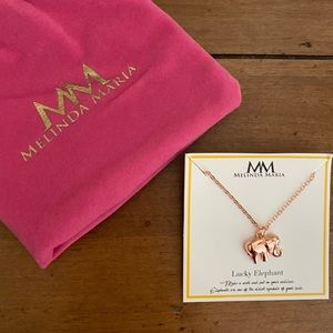 Melinda Maria rose gold lucky elephant necklace